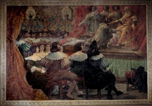 En teatralsk fremstilling i det 17. århundrede på Chateau de Grosbois maleri af Abraham Bosse (1602-1676) af Abraham Bosse