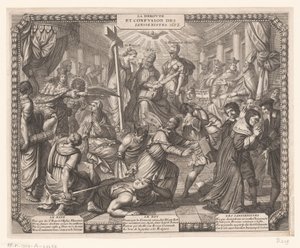 Jansenisternes tilbagetog La Deroute et Confusion des Iansenistes. (titel på objekt) af Abraham Bosse