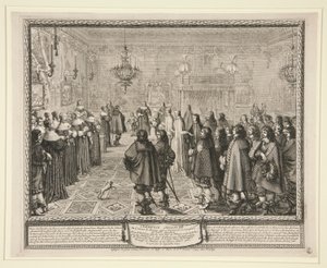 Ceremoni observeret i ægtepagt af Abraham Bosse