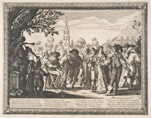 Dans på landsbypladsen, ca. 1633. af Abraham Bosse