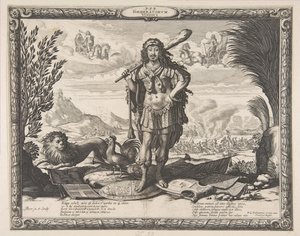 Krigserklæring mod Spanien af Ludvig XIII: Kongen som Herkules, ca. 1635. af Abraham Bosse