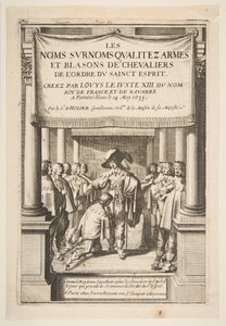 Frontispice til Pierre dHoziers Riddernes navne, øgenavne, kvalitet, våben og våbenskjolde..., 1634. af Abraham Bosse