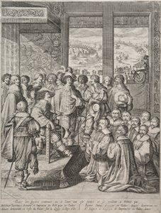 Ludvig XIII modtager en deputation af magistrater af Abraham Bosse