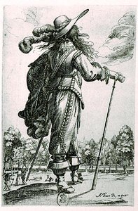 Mandlig kostume illustration (gravering) (s/h foto) af Abraham Bosse