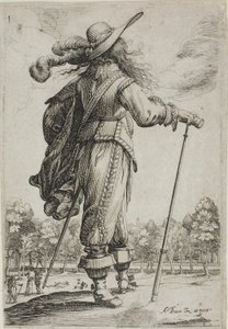 Mand med stok, set bagfra, fra Den franske adelshave af Abraham Bosse