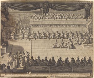 Møde i kapellet i Fontainebleau af Abraham Bosse
