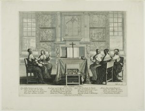 Planche 1, fra De kloge og de tåbelige jomfruer, planche 1 af Abraham Bosse