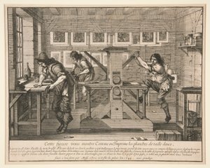 Printerne i deres arbejdsværelse, fra serie af kunstnere i deres studier af Abraham Bosse