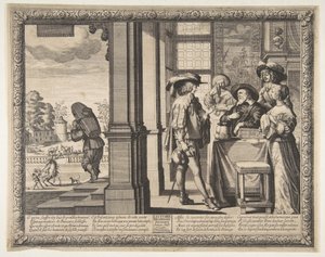 Den fortabte søn forlader hjemmet, ca. 1636. af Abraham Bosse