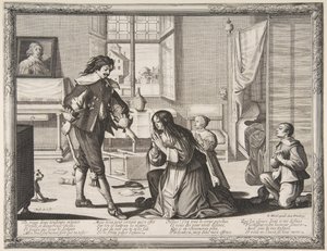 The Wife-Beater, ca. 1633. af Abraham Bosse