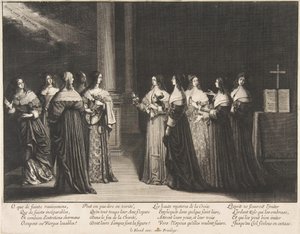De vise jomfruer nægter olie til de tåbelige jomfruer, ca. 1635. af Abraham Bosse