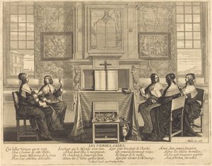 De vise jomfruer ved bøn af Abraham Bosse