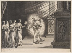 De kloge jomfruer foran Kristus af Abraham Bosse
