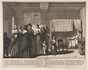 Besøger de syge. af Abraham Bosse