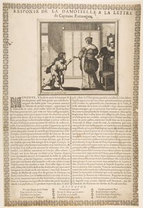 Ung Frues svar på kaptajnens brev, ca. 1636. af Abraham Bosse