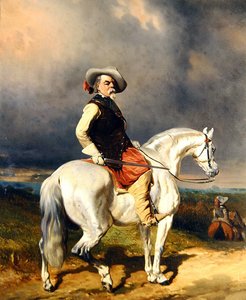 Cavalier on a White Horse (olie på lærred) af Abraham Cooper