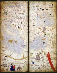 Catalansk atlas, ark 7 og 8, 1375