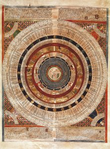 Kosmografi: repræsentation af Jorden som en astronom med et astrolabium af Abraham Cresques