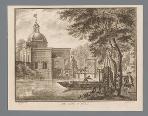 Udsigt over Koepoort i Leiden Koporten (titel på objekt) af Abraham Delfos