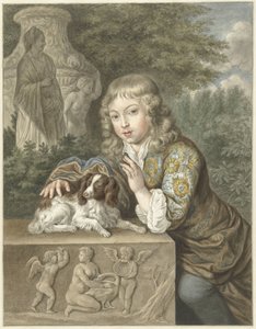 Dreng med hund af Abraham Delfos