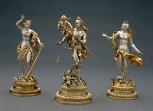 Hercules, Omphale og Venus, ca. 1695-1700 (delvist belagt sølv)