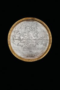 To enestående jord- og himmelkloder, støttet af Hercules og Atlas, Augsburg, 1697-99