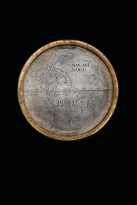 To enestående jord- og himmelkloder, støttet af Hercules og Atlas, Augsburg, 1697-99 af Abraham Drentwett