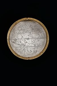 To enestående jord- og himmelkloder, støttet af Hercules og Atlas, Augsburg af Abraham Drentwett