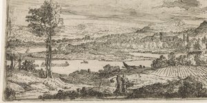 Landskab med flod af Abraham Genoels