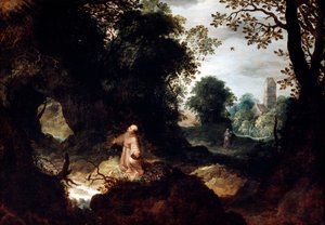 Klippelandskab med Saint Francis, begyndelsen af det 17. århundrede