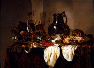 Stilleben med kande og krebsdyr af Abraham Hendricksz van Beyeren