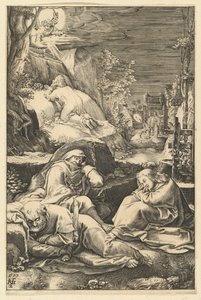 Kvalen i haven, fra The Passion of Christ, ca. 1598-1653. af Abraham Hogenberg
