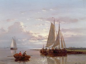 Både på floden Schelde (panel)