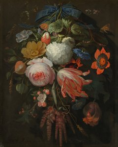 En hængende buket blomster