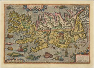 Kort over Island fra 1591 af Abraham Ortelius af Abraham Ortelius