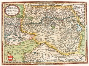 Østrig Ducatus Chorographia Wolfgango Lazio Auctore Kort over Østrig Ducatus Chorographia Wolfgango Lazio Auctore Østrig Ducatus Chorographia Wolfgango Lazio Auctore af Abraham Ortelius