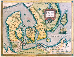 Danmark, Sydsverige af Abraham Ortelius