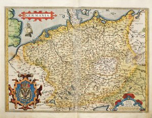 Kort over Tyskland, fra Verdens Teater af Abraham Ortelius af Abraham Ortelius