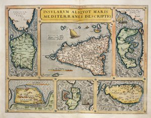 Kort over Middelhavets øer af Abraham Ortelius