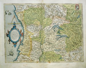 Kort over hertugdømmet Milano, Italien, fra Theatrum Orbis Terrarum af Abraham Ortelius af Abraham Ortelius