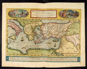 Kort over det romerske imperium, Theatrvm Orbis Terrarvm, Abraham Ortelius, Antwerpen af Abraham Ortelius