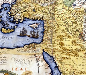 Palæstina og Ægypten efter Atlas of Abraham Ortelius, Amsterdam af Abraham Ortelius