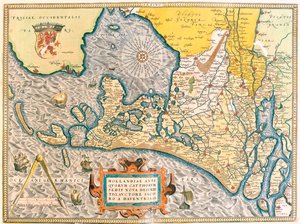 Provins: Friesland, Nordholland, Sydholland, Nord-Brabant, Limburg, Utrecht, Gelderland, Flevoland, Holland af Abraham Ortelius