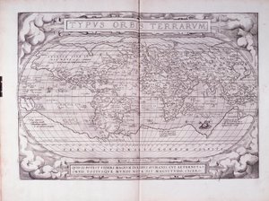 Typus Orbis Terras, portulan (gravering af Abraham Ortelius