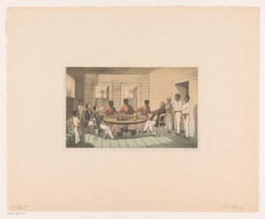 Surinamere og hollændere drikker te af Abraham Pieter Felix