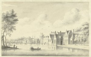 Udsigt over landsbyen Nieuwersluis af Abraham Rademaker