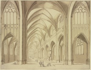 Interiør af Sankt Mariakirke i Utrecht af Abraham Rademaker