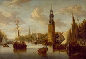 Kompagniets troppers afsejling ved Montelbaanstoren af Abraham Storck