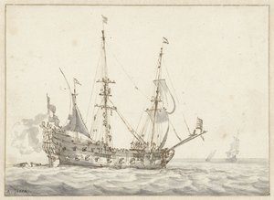 hollandsk krigsskib af Abraham Storck