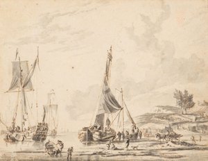 Hollandske skibe ved en fjern kyst